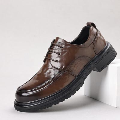 Men's Leather Shoes New Dress Men's Lace-up Business Leather Shoes Casual Versatile Groom Wedding Shoes
