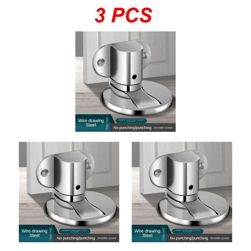 Adjustable Stainless Steel Door Stop Punch-free Strong Magnetic Anti-collision Door Stopper Invisible Bathroom Floor Door Stop