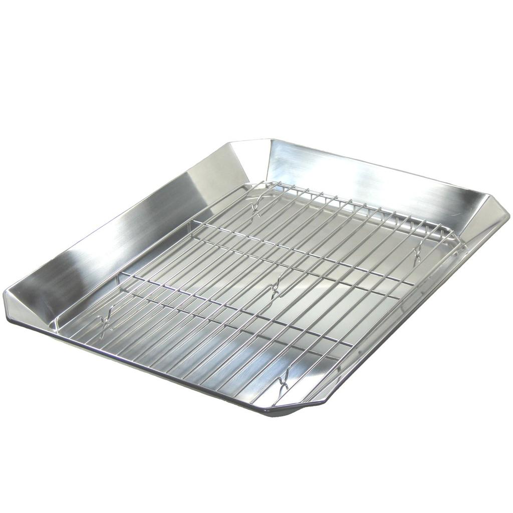 Nagao Large Rectangular Platter with Stainless Made In Japan Tsubame-Sanjo Mesh, 40cm, 18-8 Steel,