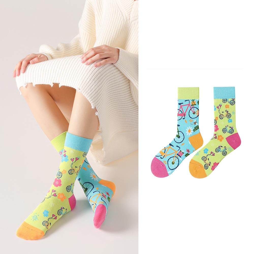 Unisex Trendy Cotton Mid-Calf Socks for Autumn/Winter - Sporty & Casual