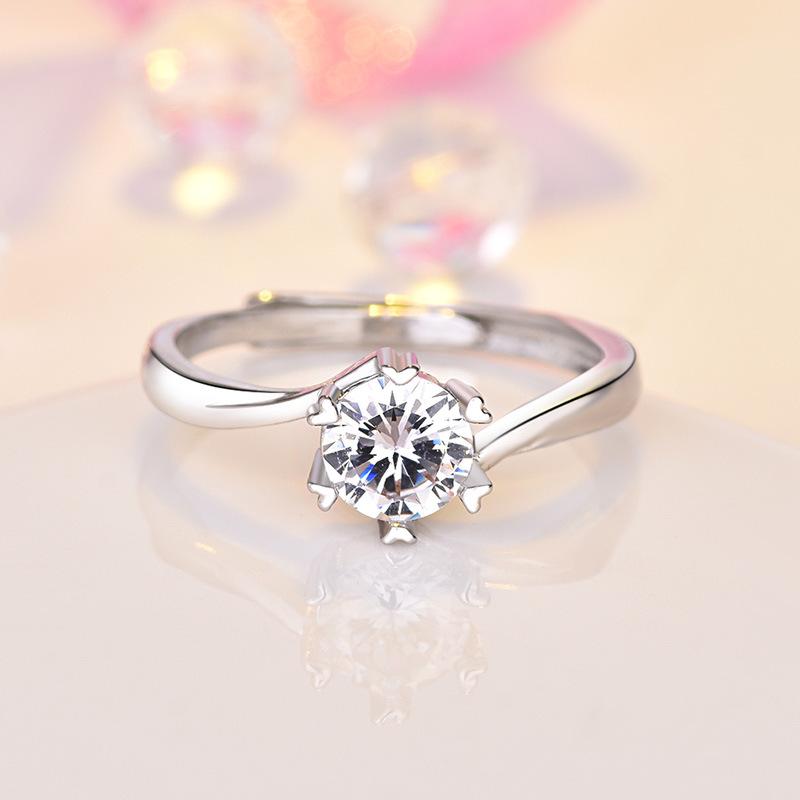 Lindon Classic Copper Alloy Zircon Ring Ladies Jewelry Wedding Promise Party Gift