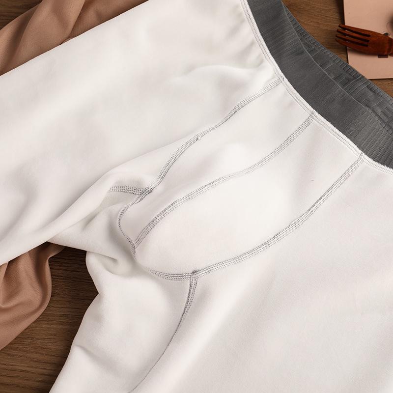 Men's Fleece-Lined Base Layer Pants - Extra Thick, Elastic, Warm Cotton Wool Long Johns for Boys & Youth In Solid Colors for Cold Weather