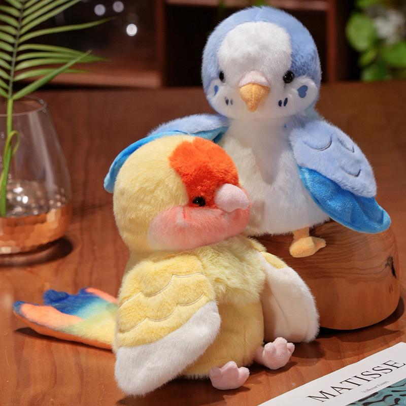 20cm Kawaii Bird PlushToys Artificial Bird Plush Doll Cute Lifelike Parrot Sparrow Plush Hand Puppet Kids Birthday Xmas Gifts