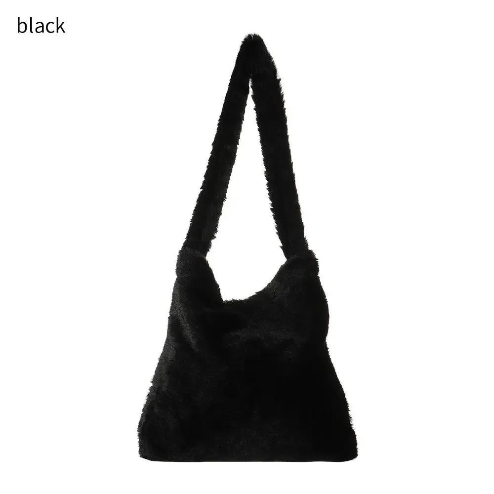 Women Girls Fluffy Shoulder Bag Top-handle Bag Female Autumn Winter Tote Fashion Large Capacity Shopping Bag