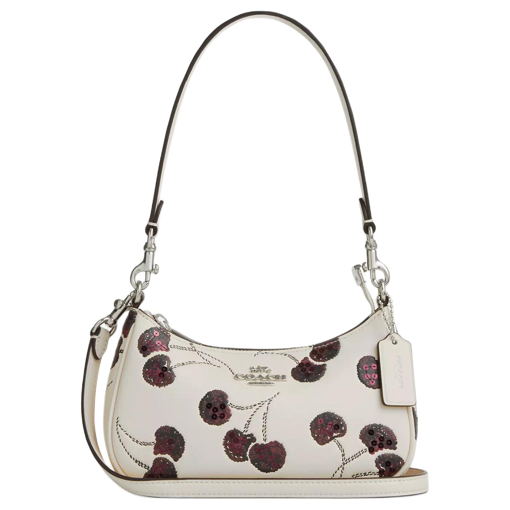 

Coach Teri 19 Cherry Print Logo Crossbody Bag Women Bags Silver Chalk CCZ23-SVCAH Basic Set (Bag+Dust Bag)