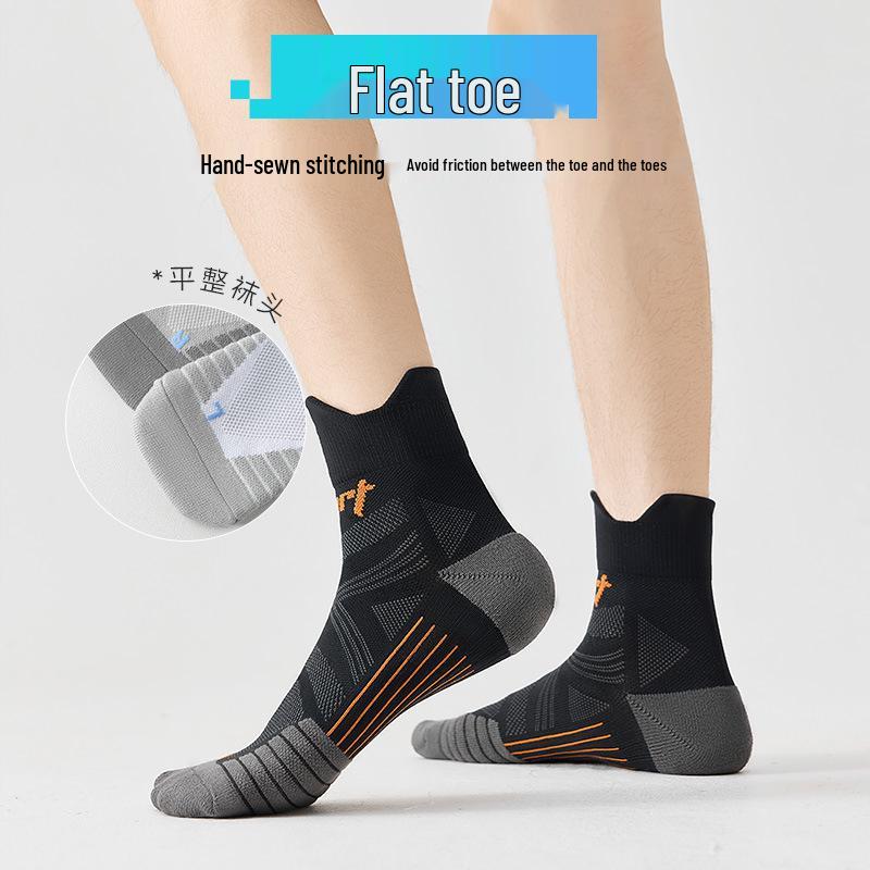 Men's Plus Size Mid-Calf Breathable Sports Socks for Spring/Autumn - Ideal for Basketball, Running, and Marathon