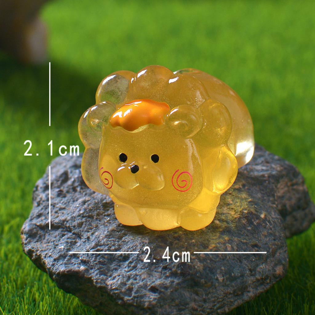 Glow-in-the-Dark Resin Figurine Micro-Scenery Decorative Ornament Cartoon- Adorable Viral Glowing Desktop Craft Item