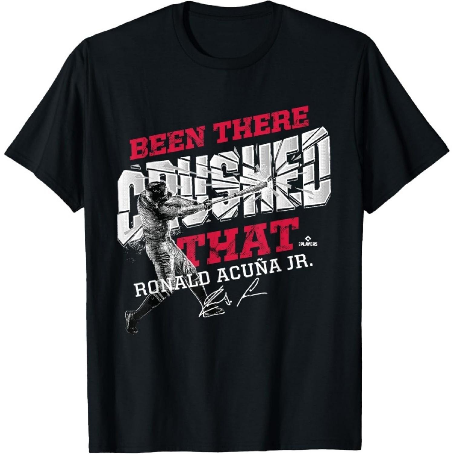 

FanPrint Ronald Acuna Jr. Unisex-Adults Black Baseball Graphic T-Shirt - Small XXXXXL чорний