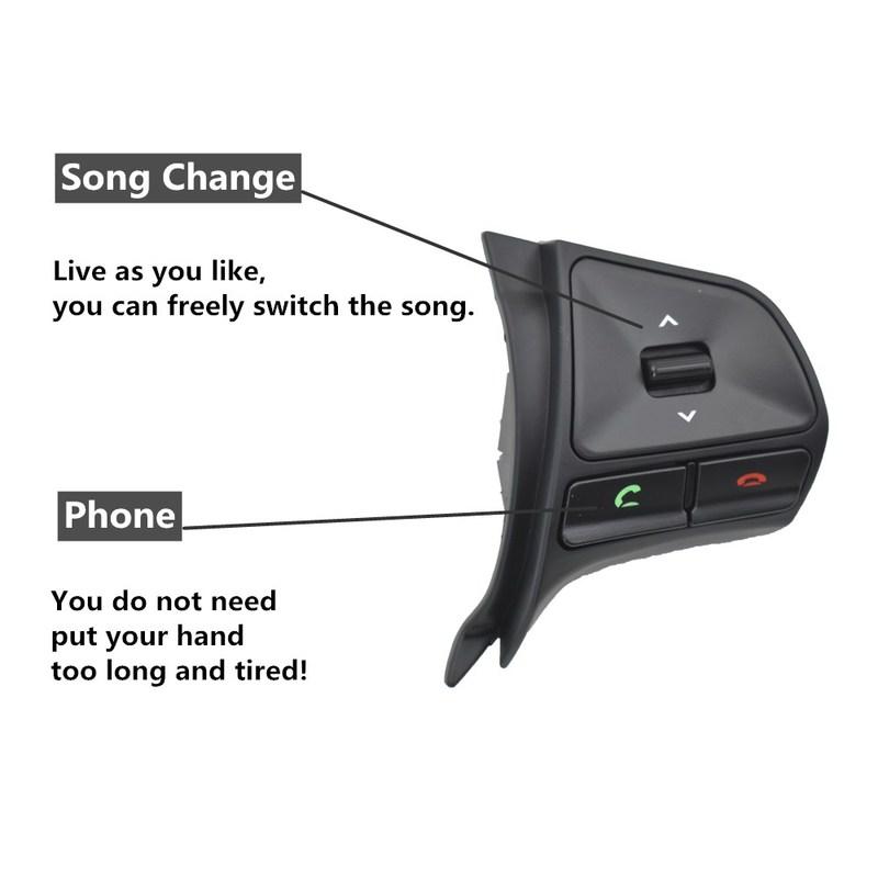 New Car Steering Wheel Control Button For KIA K2 RIO 2011-2014 Audio Bluetooth Phone Volume Switch Replace Auto Parts