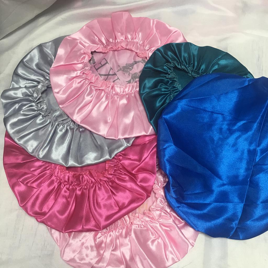 Best Selling Satin Double Lined Silk Bonnet With Custom Logo Reversible Hair Satin Sleep Cap Bonnets