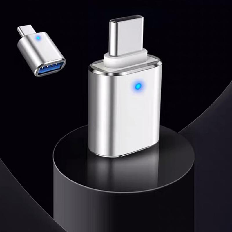 Type C To USB 3.0 OTG Adapter USB-C Male To USB Female Converter For Macbook Samsung S20 Xiaomi Huawei USBC OTG Connector LED
