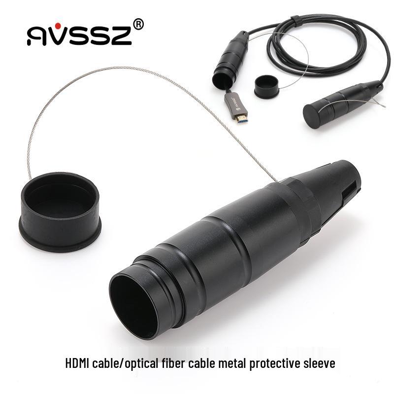 Outdoor Waterproof HDMI and Optical Fiber Connector Protector with Anti-Dust and Anti-Drop Metal Shell
