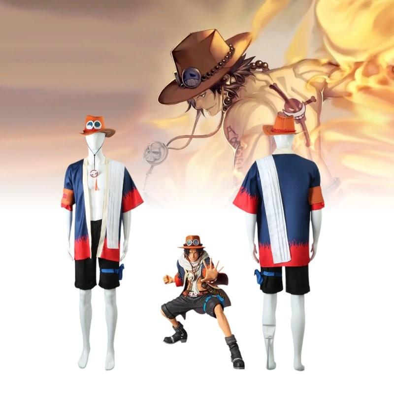 Premium Pirate King Cosplay Outfit For Ace Includes Stylish Hat For Anime Fans