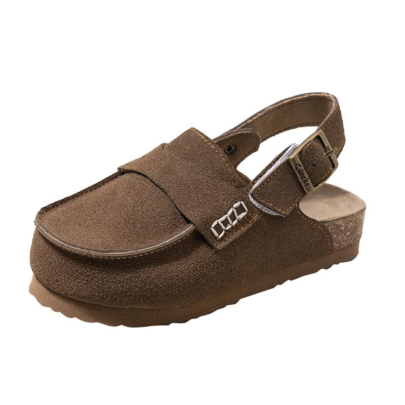 

Туфли на мягкой подошве в стиле ретро 2024 года для детей среднего и большого размера — модные повседневные сандалии для мальчиков на весну и осень Size 33, 20.4 cm кофейный