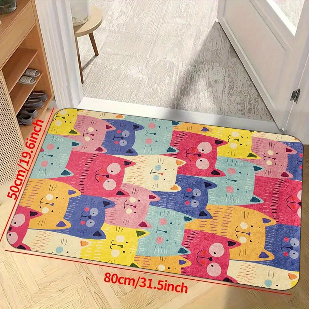 Cute Cartoon Cat Rug Colorful Floor Mat Kitchen Rug Doormat Welcome Mat Bathroom Mat Rug For Bedroom Carpet For Live Room