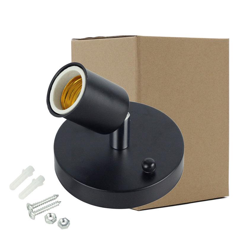 Universal E27 Retro 180 Degree Turn Light Holder High Temperature Resistant Metal Lamp Base