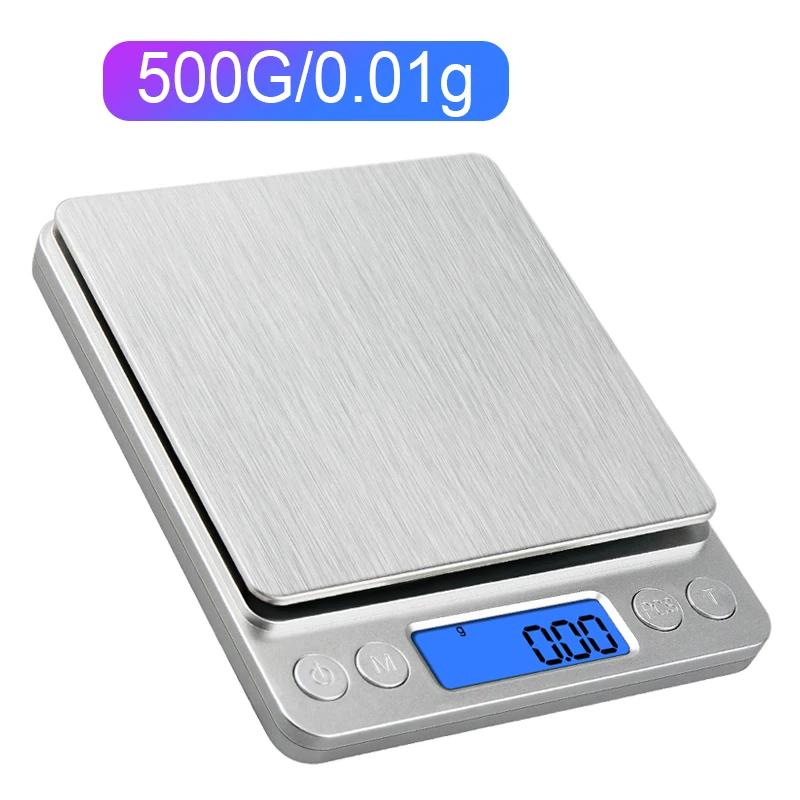 500g/0,01g Bærbar smykkevekt 3kg/0,1g Digital skjermvekt Baking Elektronisk vekt Personlig bordvekt Kjøkkenmatvekt