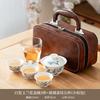 Suet jade travel tea set portable ceramic teapot cover bowl outdoor white porcelain teacup go out bag
