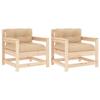 VidaXL Garden Chairs with Cushions Set of 2 Solid Pine Wood, Lounge Chair, Outdoor Chair, Outdoor Seat, 825562