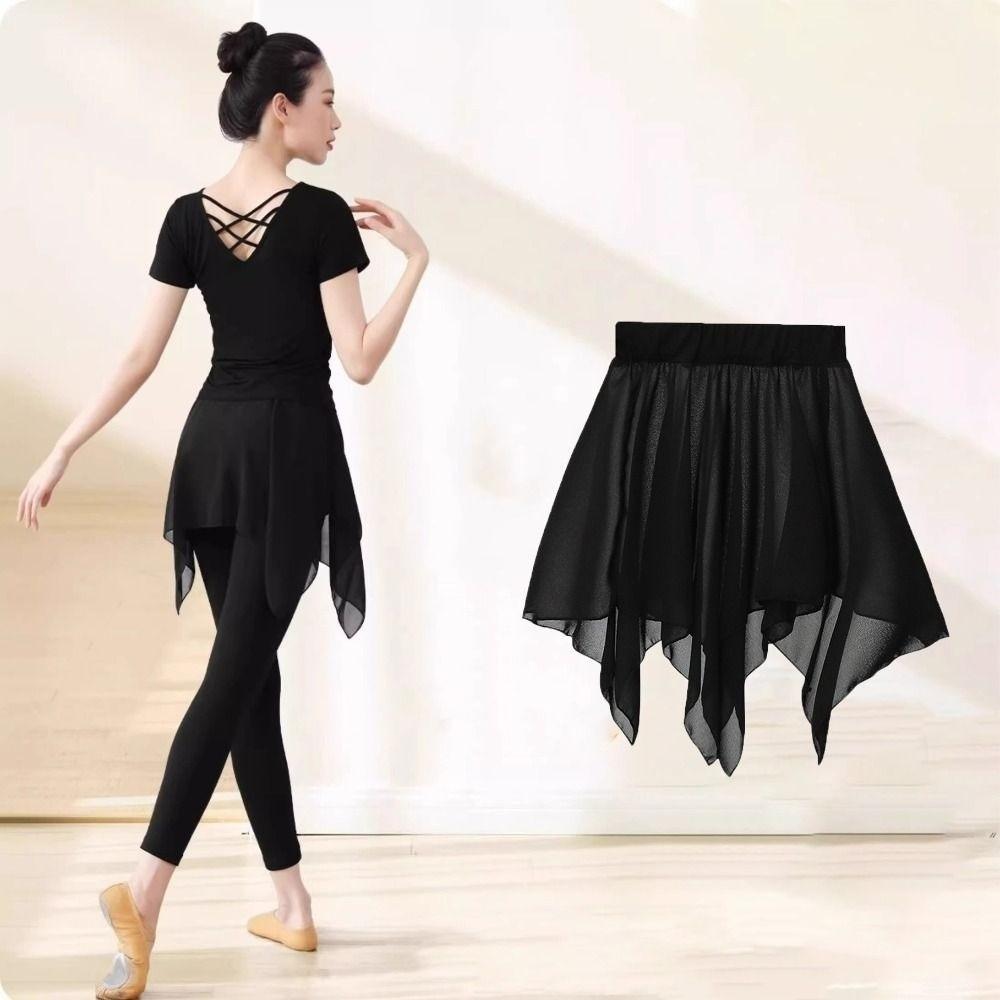Lightweight Dance Half Skirt Sheer Mesh Latin Dance Skirt Practice Wear Dance Class