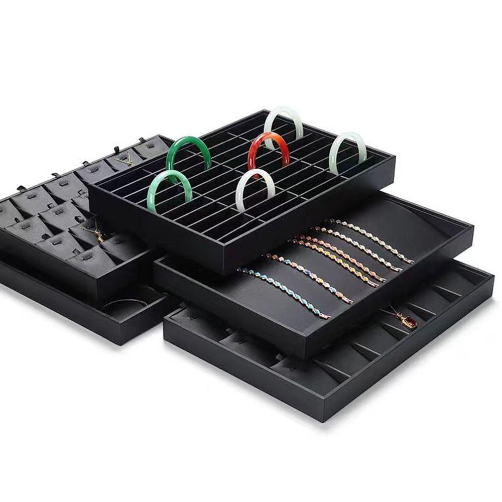 Black Jewelry Display Tray Multi Compartments Jewelry Drawer Inserts Necklaces Display Props  Ring