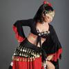Gypsys Costume Accessories for Women Belly Dance Outfits Head Scarf with Belly Dance Coins Hip Scarf Chain Bracelets