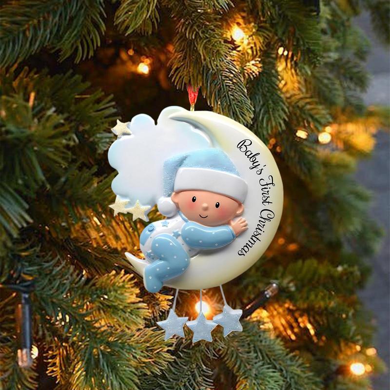 Christmas Tree Ornaments Window Resin Baby's First Christmas Ornament Pendant Hangable Tree Decorations For Indoor Family Window