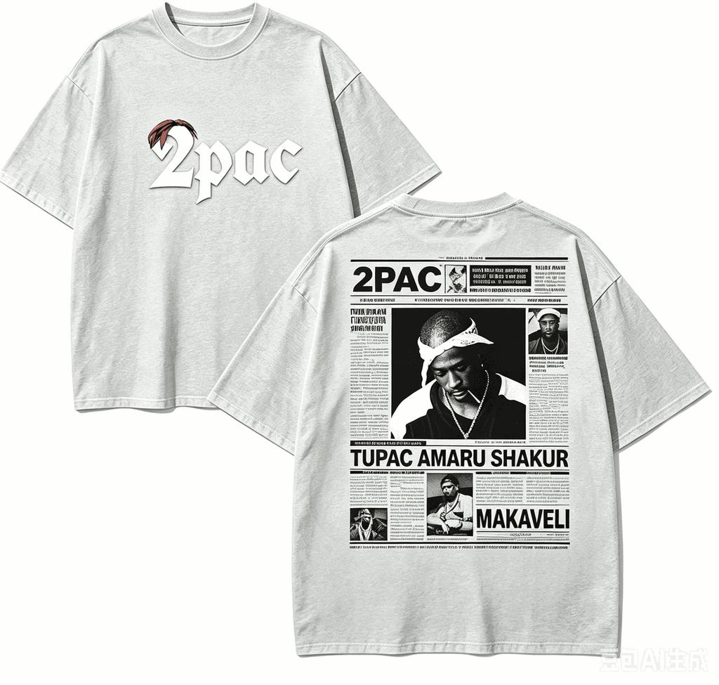 Tupac Shakur Per Regalo Fan Maglietta Unisex Unisex Harajuku Oversize Unisex Manica Corta Streetwear Alta Qualità Coppie Classica Morbida