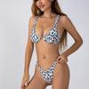 2026 Europejski i Amerykański Nowy Seksowny Bikini Rozdzielny Kostium Kąpielowy Damski Kostium Kąpielowy Bikini z Panterką Zestaw