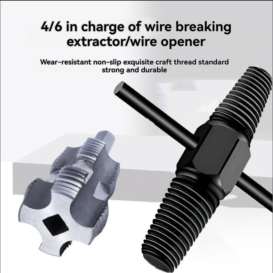 Double Head 4/6 Break Pipe Screw Extractor/Opener, Faucet Triangle Valve, Broken Head Screw Disassembly and Maintenance