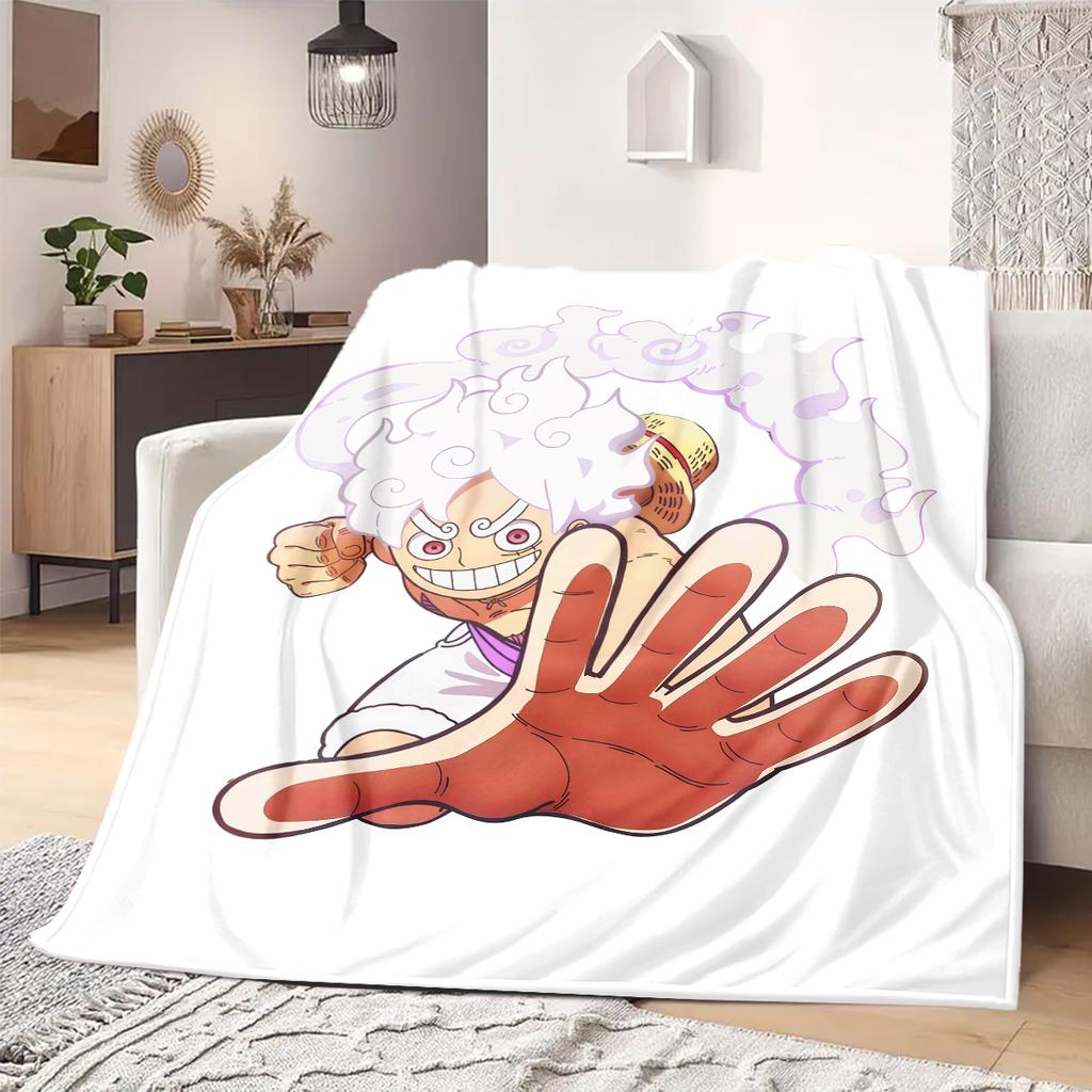Luffy D Cartoon Print Blanket Warm Comfortable Flannel Blanket Suitable for Bedrooms,Sofas, Beds,Chairs,Travel -QIAO53