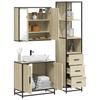 VidaXL 3-piece Bathroom Furniture Set Sonoma Oak, Storage Cabinet, Bathroom Cabinet, Vanity Unit 3301126