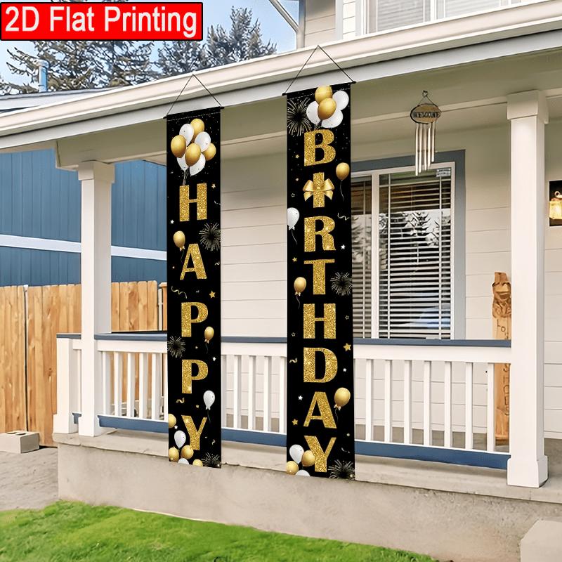 2pcs Birthday & Graduation Elegant Door Banner Golden