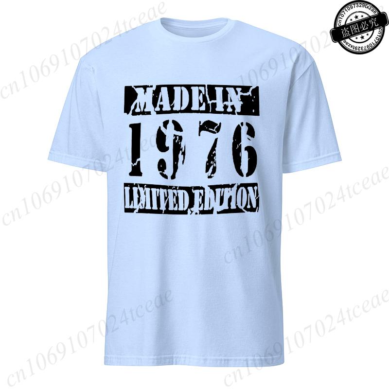Made In 1976 Limited Mens TShirt 50th Birthday Print TShirt Casual Short Sleeve Tees Birthday Gift for 50th Party Male Shirts