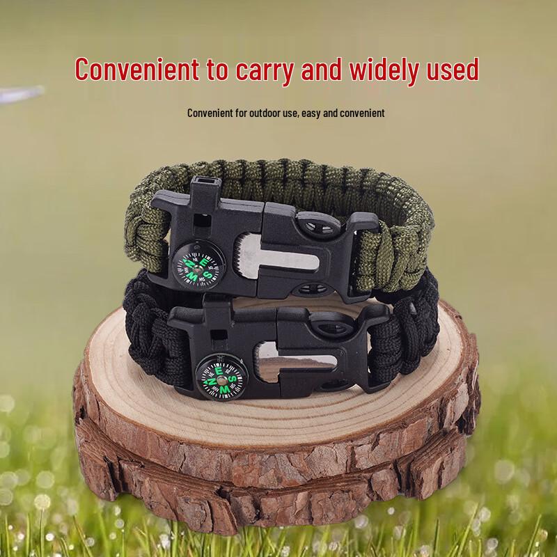 Brangdy Outdoor Tactical Survival Flint Bracelet (4-Pack)