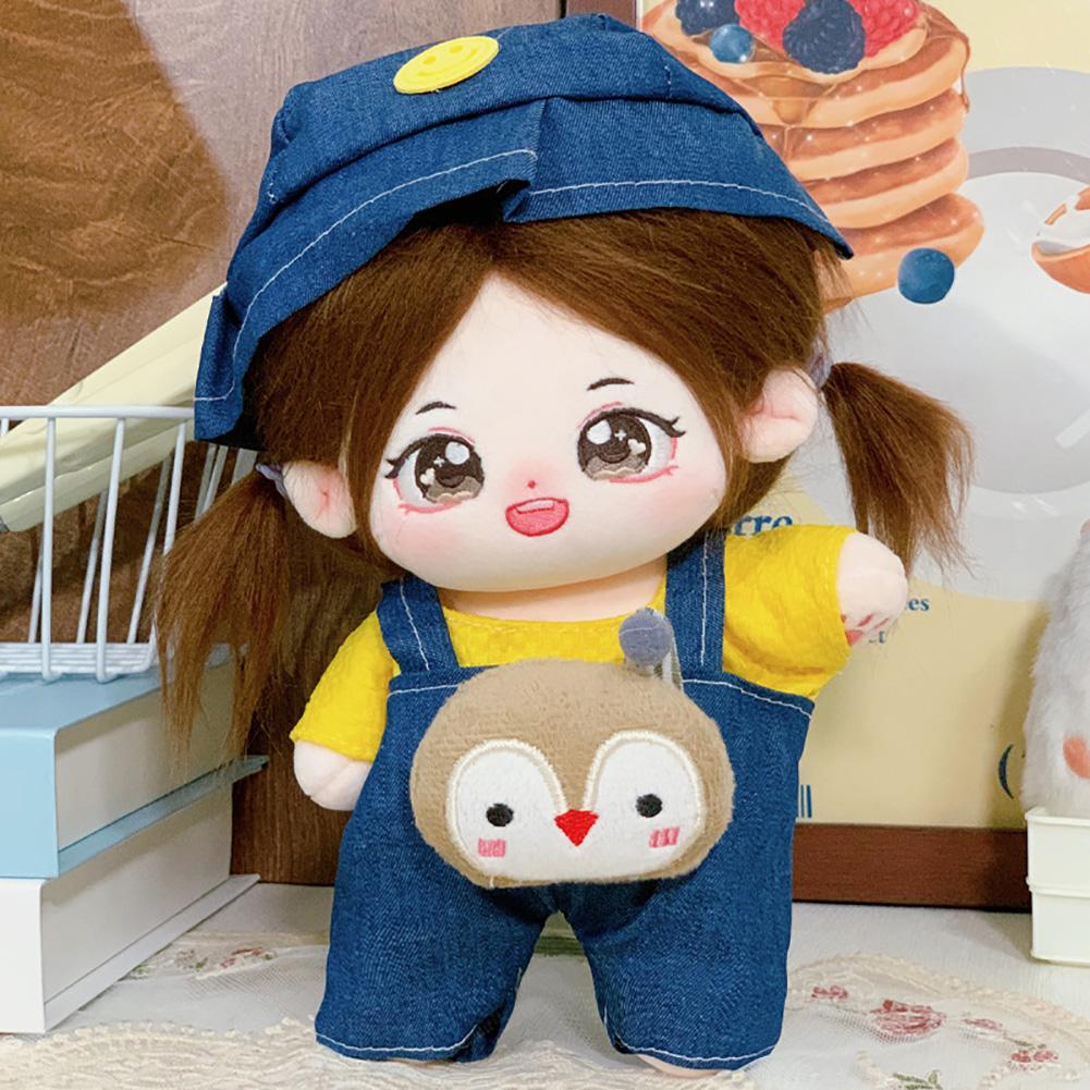 20CM Cotton Doll Rompers Cartoon Plush Doll Replacement Outfit Dress Playing House Accessories Mini Clothes