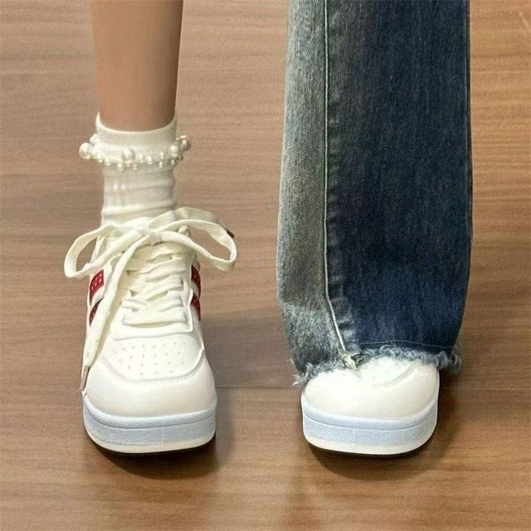 New platform white shoes student casual versatile niche bread shoes summer breathable board shoes women's