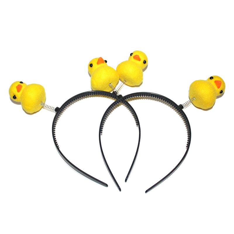New Cartoon Cute Little Yellow Duck Headband Headdress Makeup Thin Hair Hoop Wash Face Hairband For Women Girl Hair Accessories