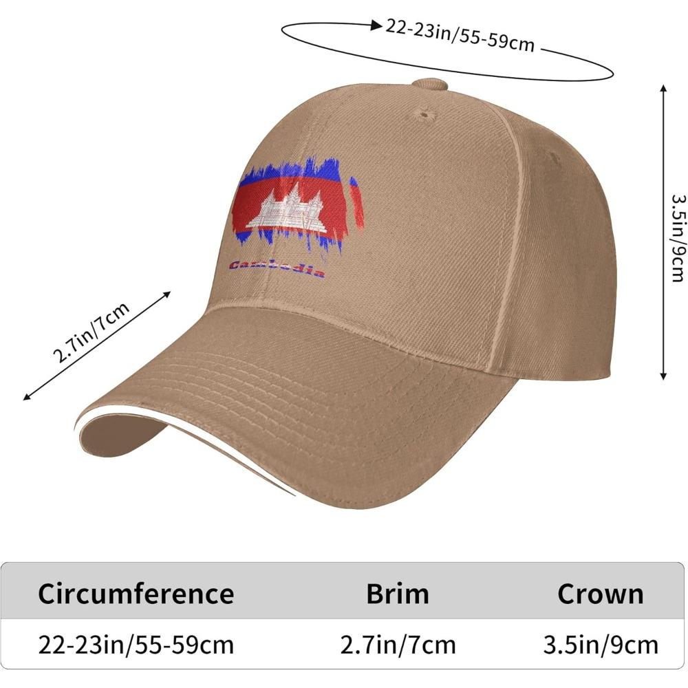 Sandwich Baseball Cap for Men & Women, 3-Layer Contrast Design Adjustable Hat, Lightweight Durable Cap