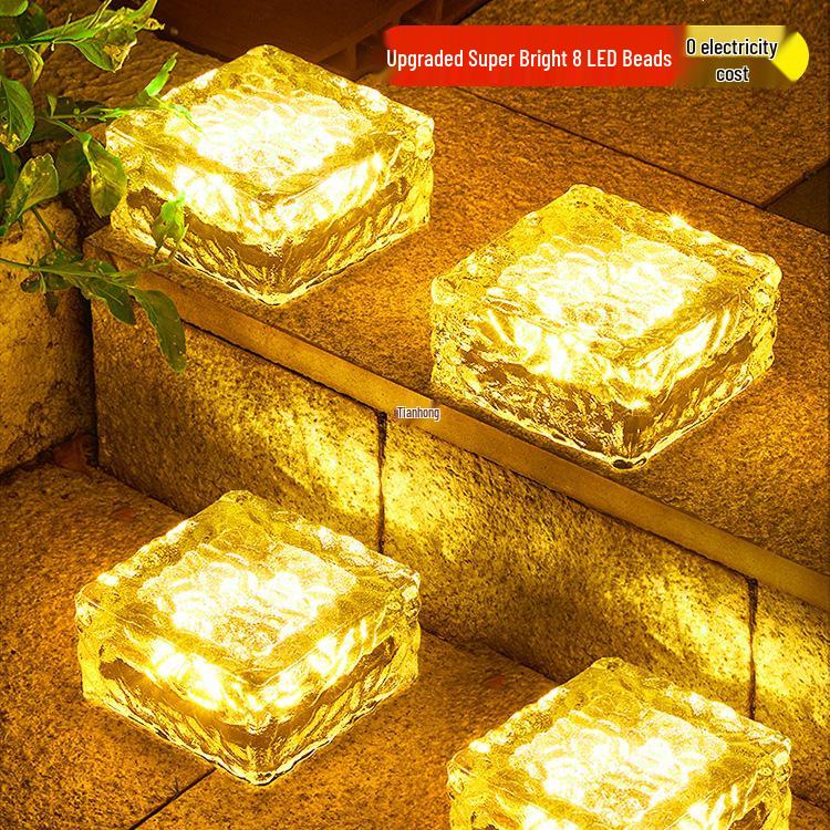 

Waterproof Solar Ice Brick Light for Outdoor Villa and Garden Decor Market Version: Warm Light-1 Pack Small Ice Brick