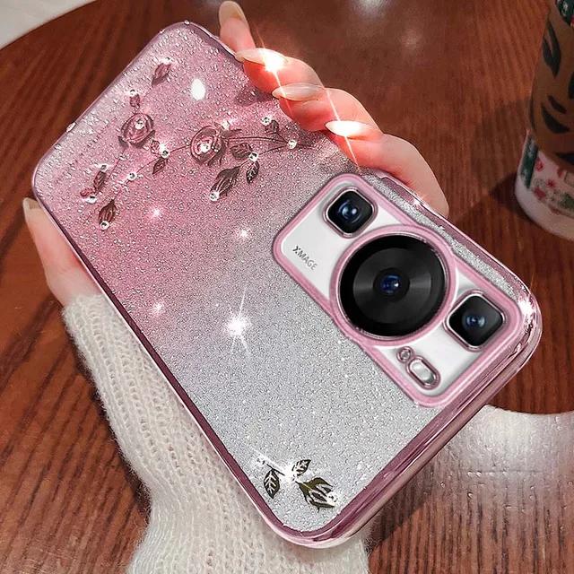 

Чохол SoCoupel для Huawei P30 P50 P40 P60 P70 Pro Lite Honor 70 90 Magic 5 Nova 9 8 Mate 40 50 60 Glitter Rhinestones Case For Honor 90 Pro рожевий