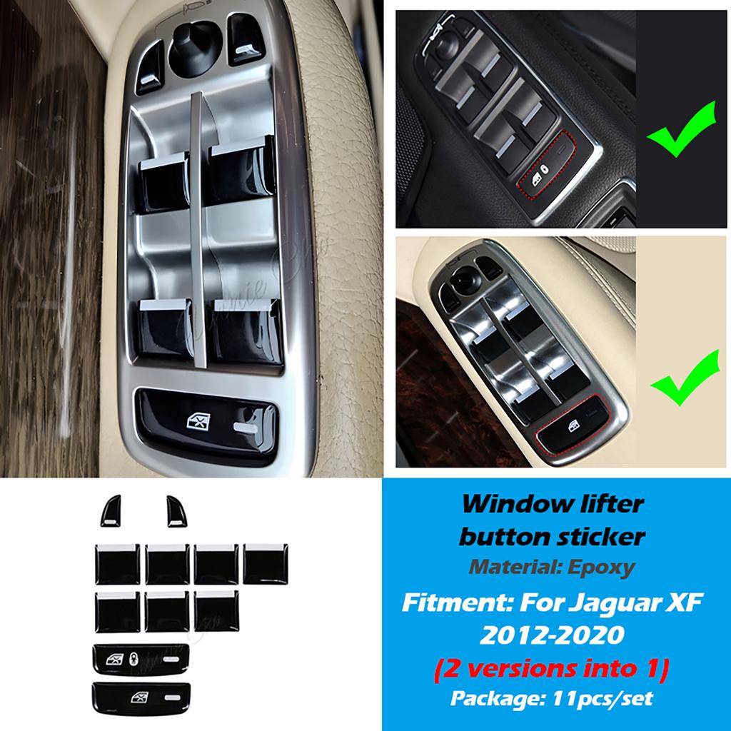 For Jaguar XF Accessories Upgrades Black Button Trim Cover for Climate AC Switch Car Interior Refurbishment Kit for X250 Gear