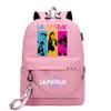 Witch  Girl Group Print Student Backpack Iron Chain Trendy Backpack USB Backpack