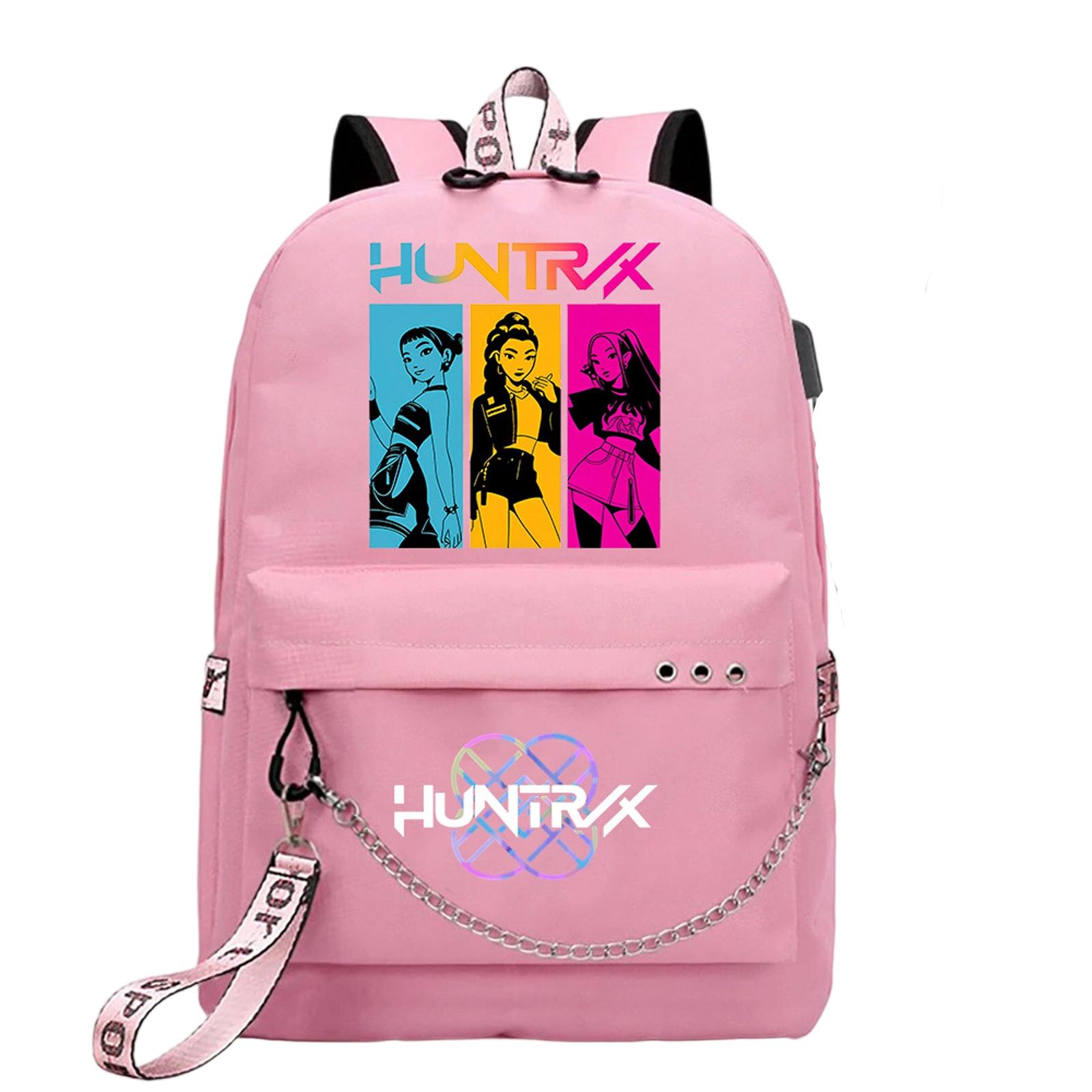 

Ведьма Девичья группа Принт Студенческий рюкзак Железная цепь Модный рюкзак USB рюкзак One Size