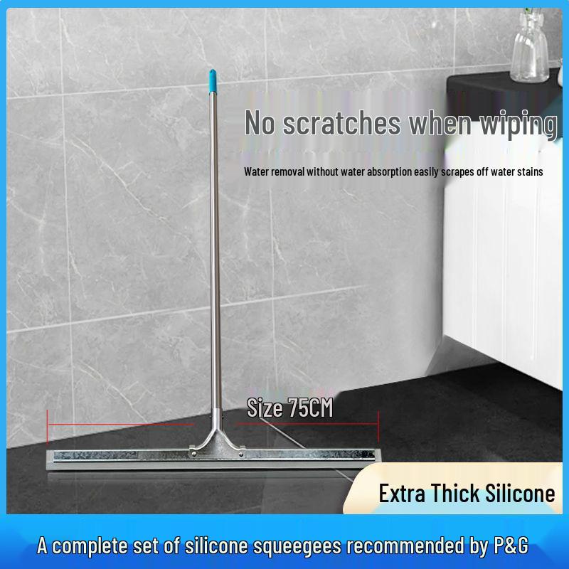 Commercial Large Silicone Floor Squeegee for Kitchens, Restaurants, Bathrooms, and Toilets