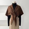 Women Knitted Shawl Scarf Solid Color Soft Warm Cardigan Cape Soft Texture Winter Shawl