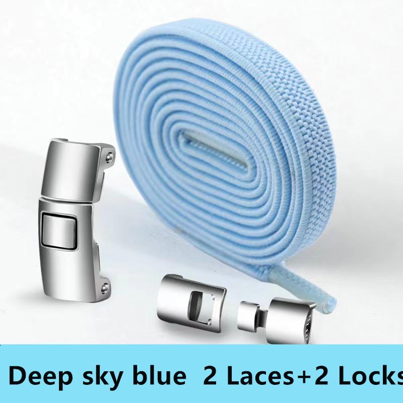 Quick Metal Press Lock Shoelaces No Tie Elastic Laces For Sneakers Kids Adults Easy Wear Durable Shoe Laces