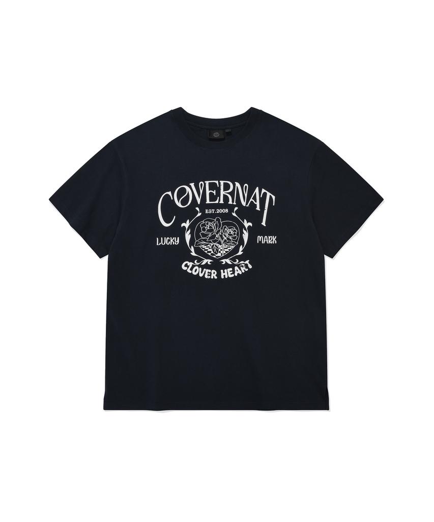 COVERNAT WOMAN Oversized Vintage Graphic T-Shirt Navy