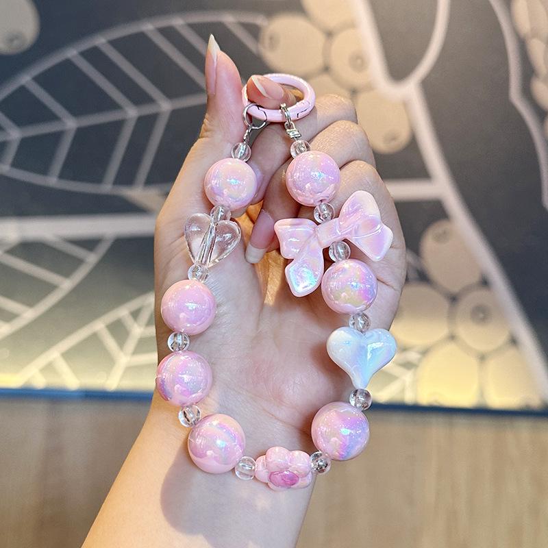 Colorful Bow Beaded Phone Charm for Girls & Couples - Bag Charm & Car Keychain