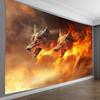 Flame Twoheaded Wolf Digital printing polyester wall hanging tapestry decorative Living room bedrooms Office background gift